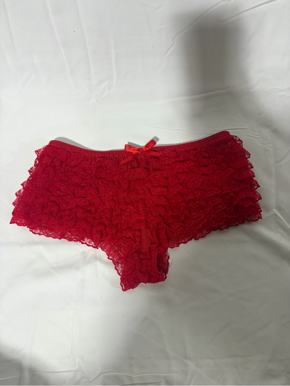 Red Layered Lace Ruffle Bloomers
